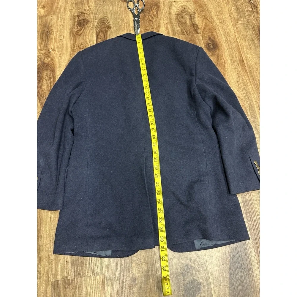Vintage Polo Ralph Lauren 100% Cashmere Navy Gold Button Blazer 40